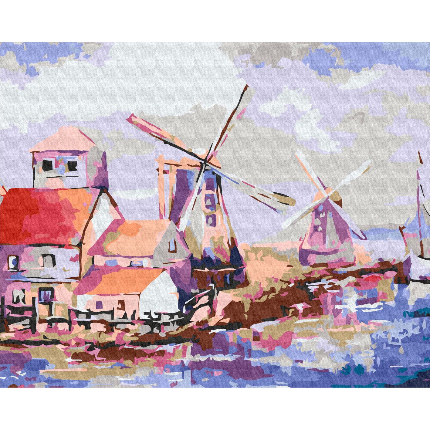 Windmills Landscape Paint by Numbers Kit