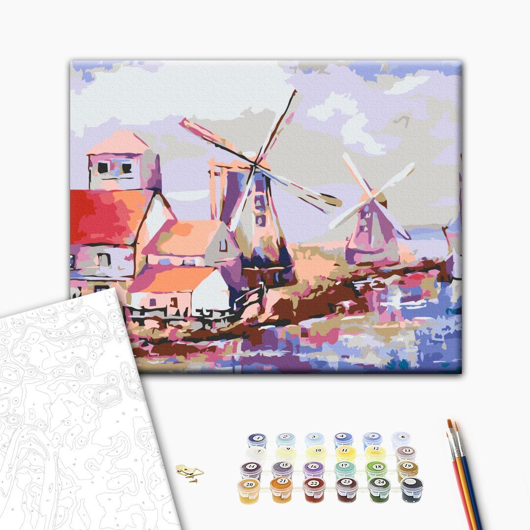 Windmills Landscape Paint by Numbers Kit