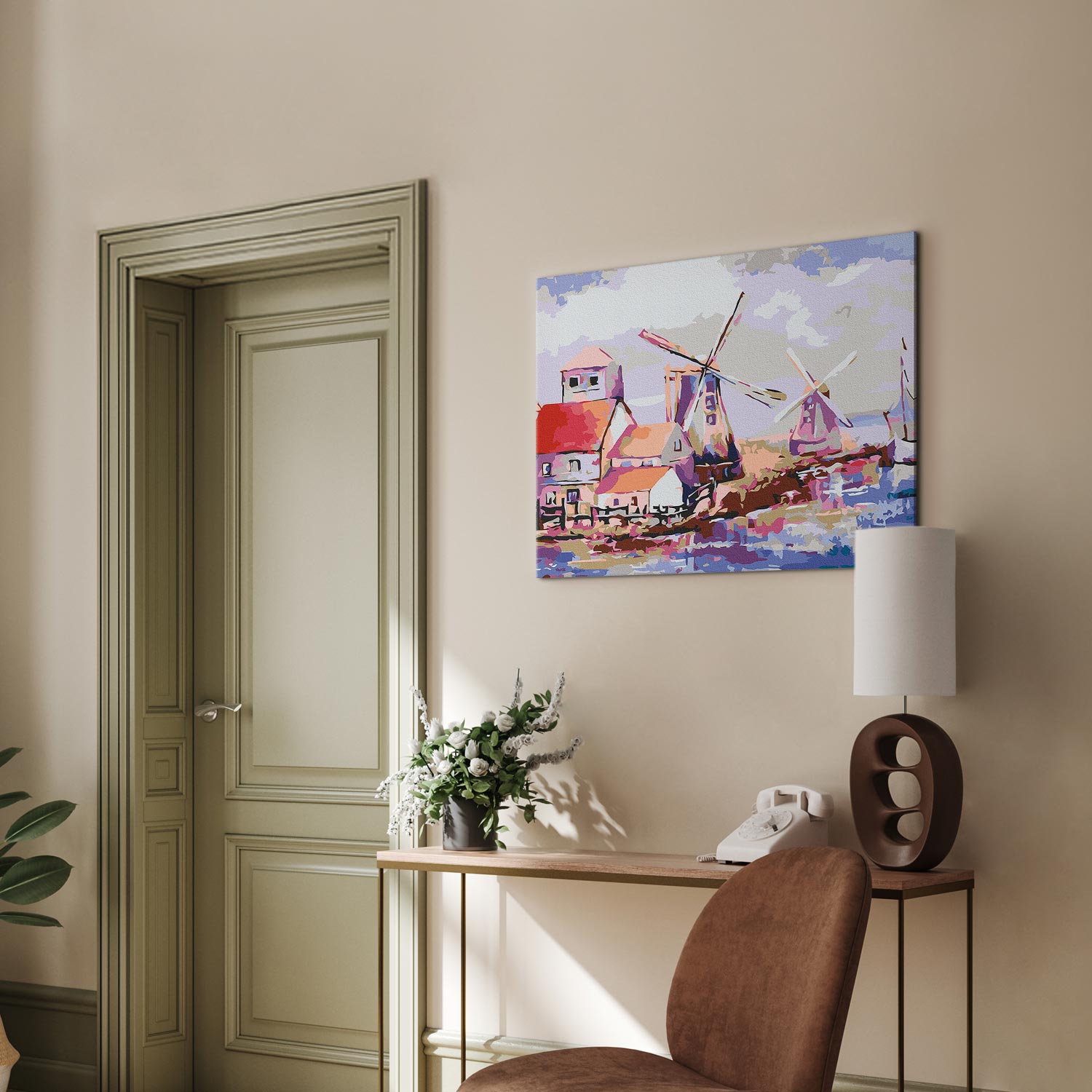 Windmills Landscape Paint by Numbers Kit