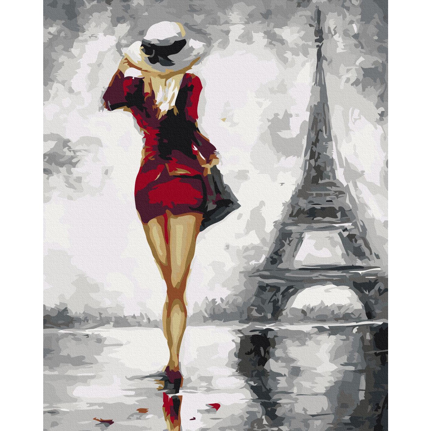 Parisian Girl City Paint by Numbers Kit