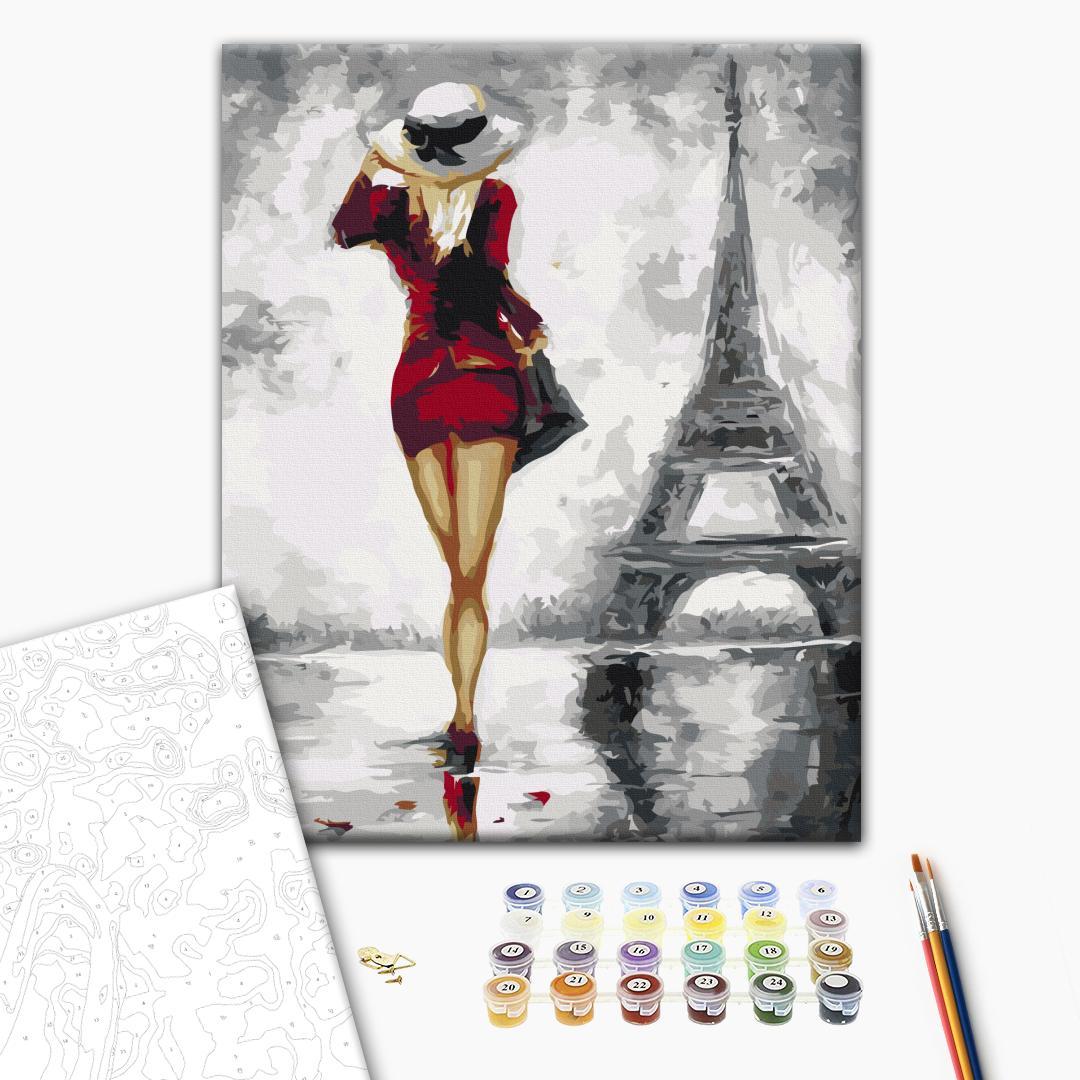 Parisian Girl City Paint by Numbers Kit