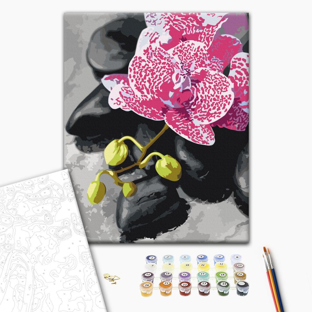 Pink Orchid Floral Paint by Numbers Kit