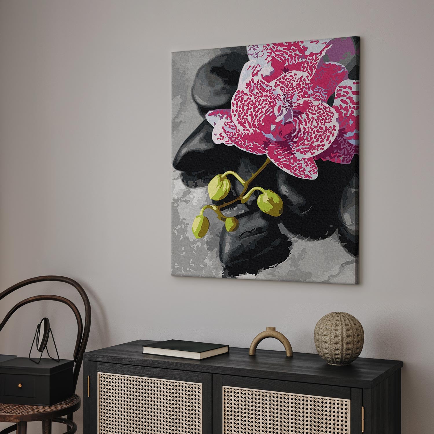 Pink Orchid Floral Paint by Numbers Kit