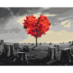 Heart-Shaped Tree Romantic Paint by Numbers
