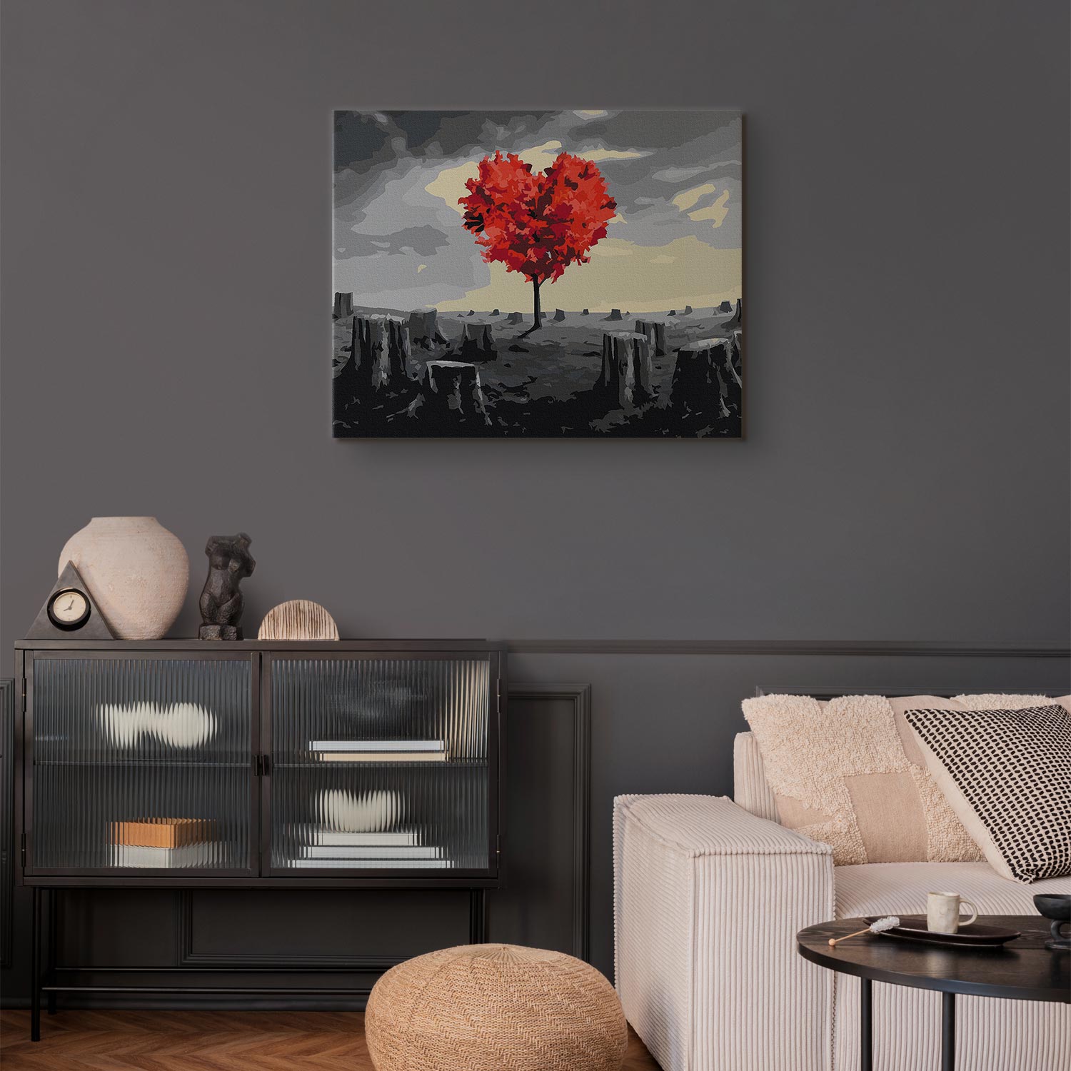 Heart-Shaped Tree Romantic Paint by Numbers