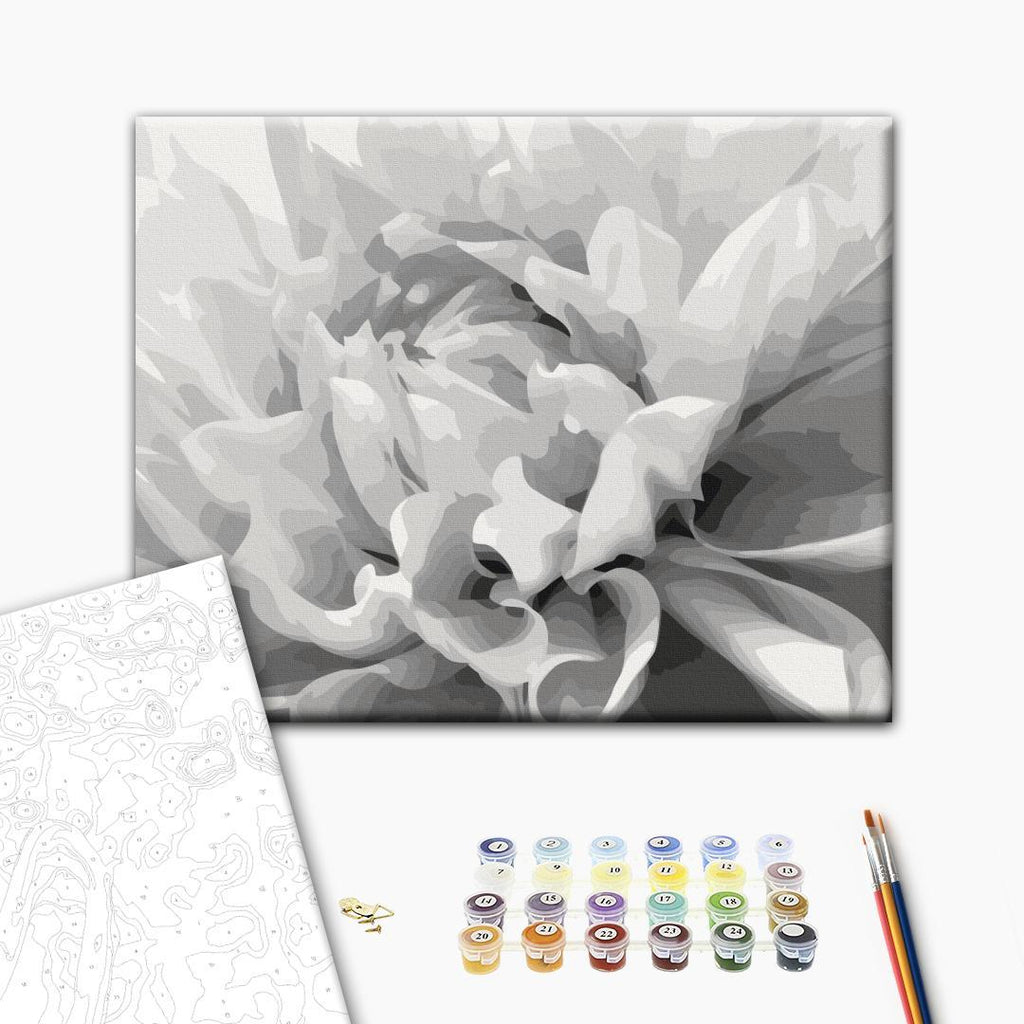 Black & White Flower Paint by Numbers Kit
