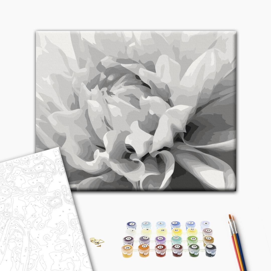 Black & White Flower Paint by Numbers Kit