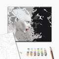 Black and White Female Faces Paint by Numbers Kit