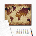 Brown World Map Paint by Numbers Kit