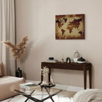 Brown World Map Paint by Numbers Kit