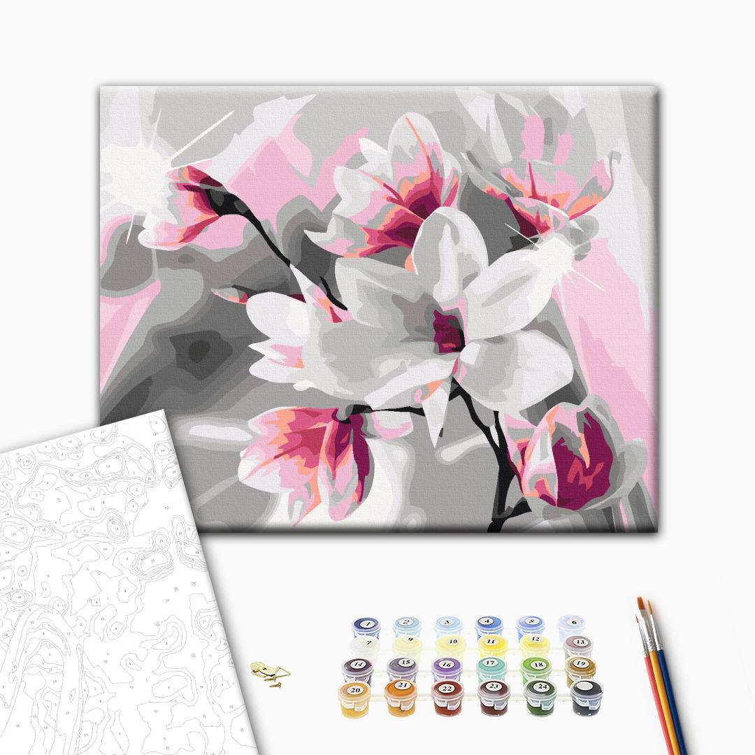 Magnolia Grey Floral Paint by Numbers