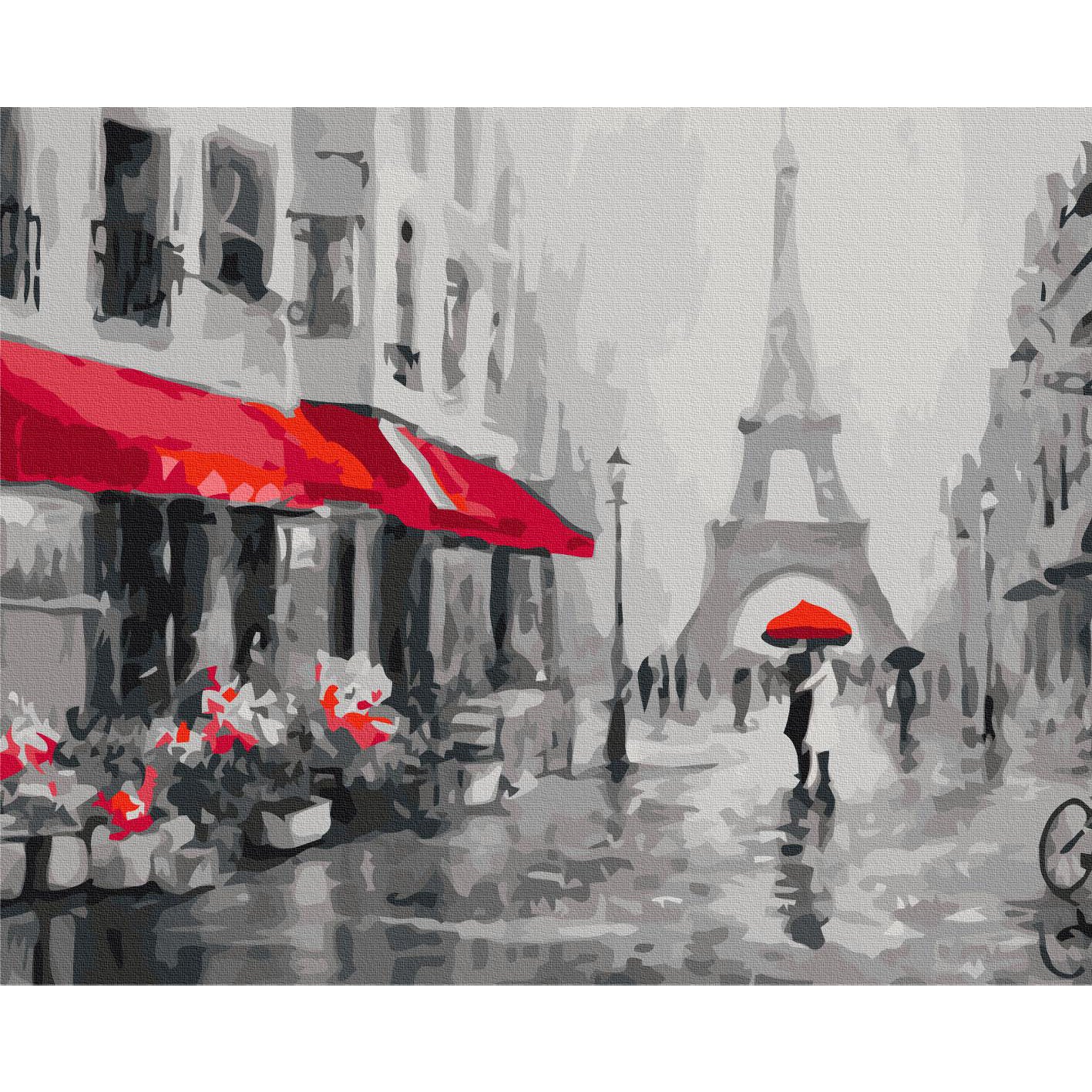 Rainy Paris City Paint by Numbers