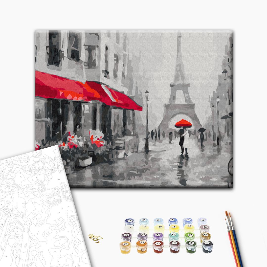 Rainy Paris City Paint by Numbers