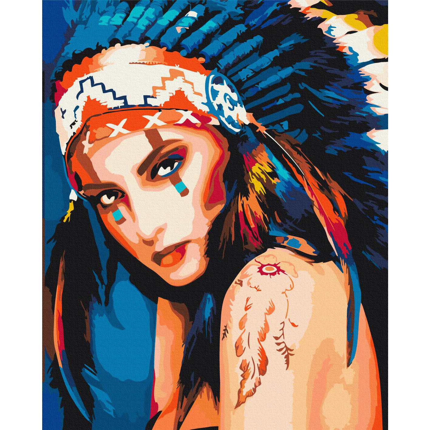 Native American Girl Portrait Paint by Numbers Kit