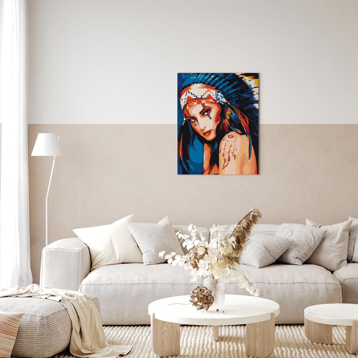 Native American Girl Portrait Paint by Numbers Kit