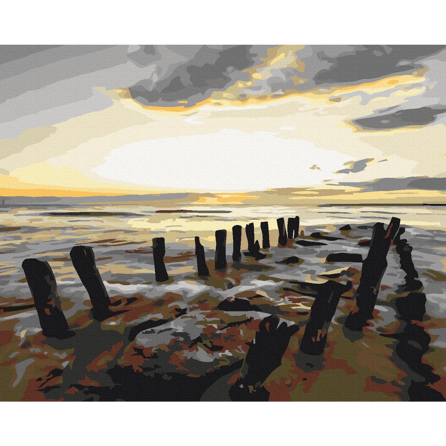 Beach Sunrise Seascape Paint by Numbers Kit