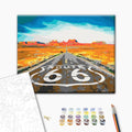 Route 66 Desert Panorama Landscape Paint by Numbers