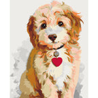 Grey Puppy Hearts Paint by Numbers Kit