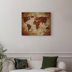 Earth Tone World Map Paint by Numbers Kit