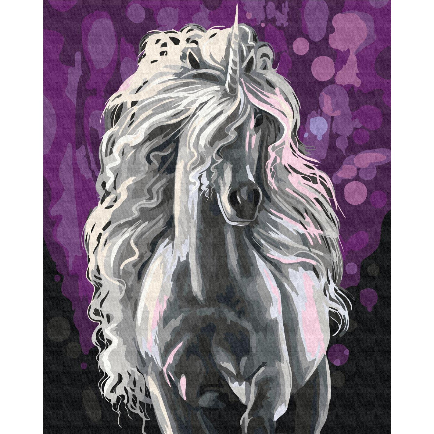White Unicorn Fantasy Paint by Numbers Kit