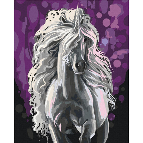 White Unicorn Fantasy Paint by Numbers Kit