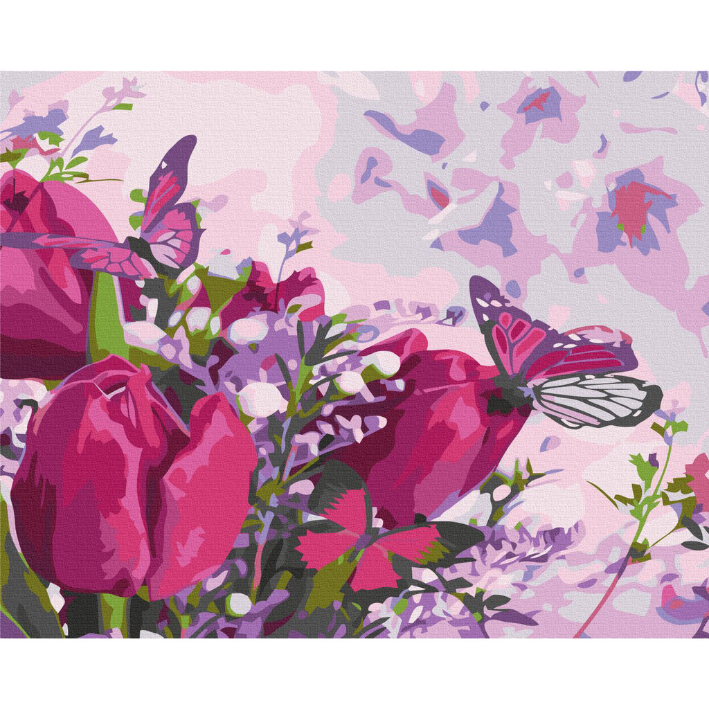 Meadow Tulips Floral Paint by Numbers Kit