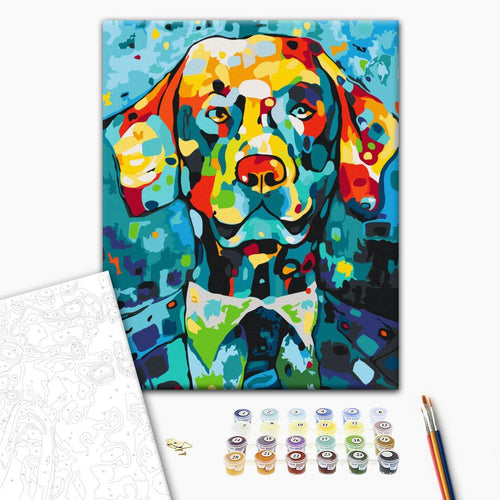 Colourful Dog Portrait Paint by Numbers Kit