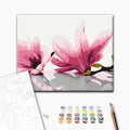 Magnolia Floral Paint by Numbers Kit (White Background)