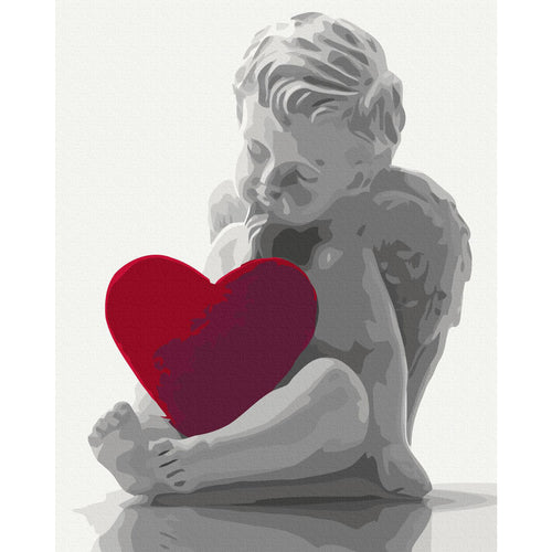 Angel with Red Heart Paint by Numbers Kit