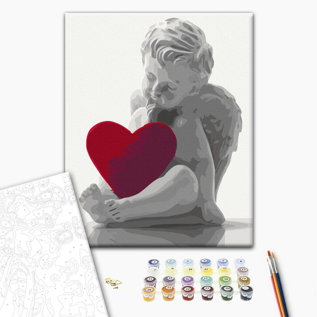 Angel with Red Heart Paint by Numbers Kit