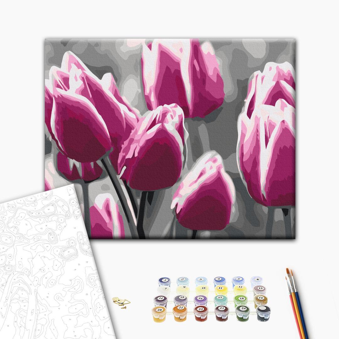 Tulip Field Floral Paint by Numbers Kit