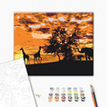 Savannah Giraffes and Elephants Paint by Numbers