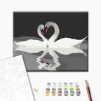 Swan Couple Romantic Paint by Numbers