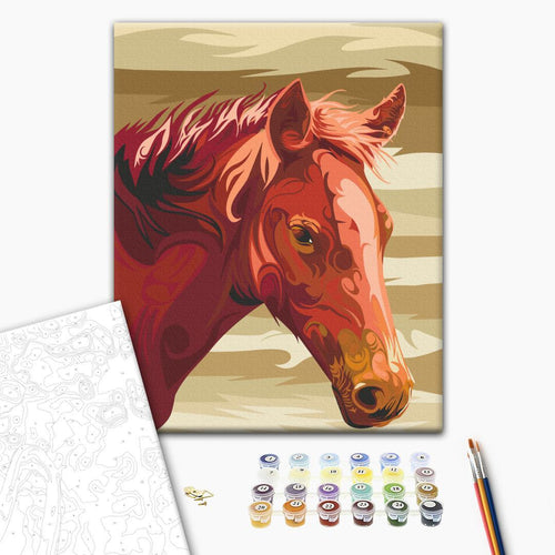 Brown Horse Animals Paint by Numbers Kit