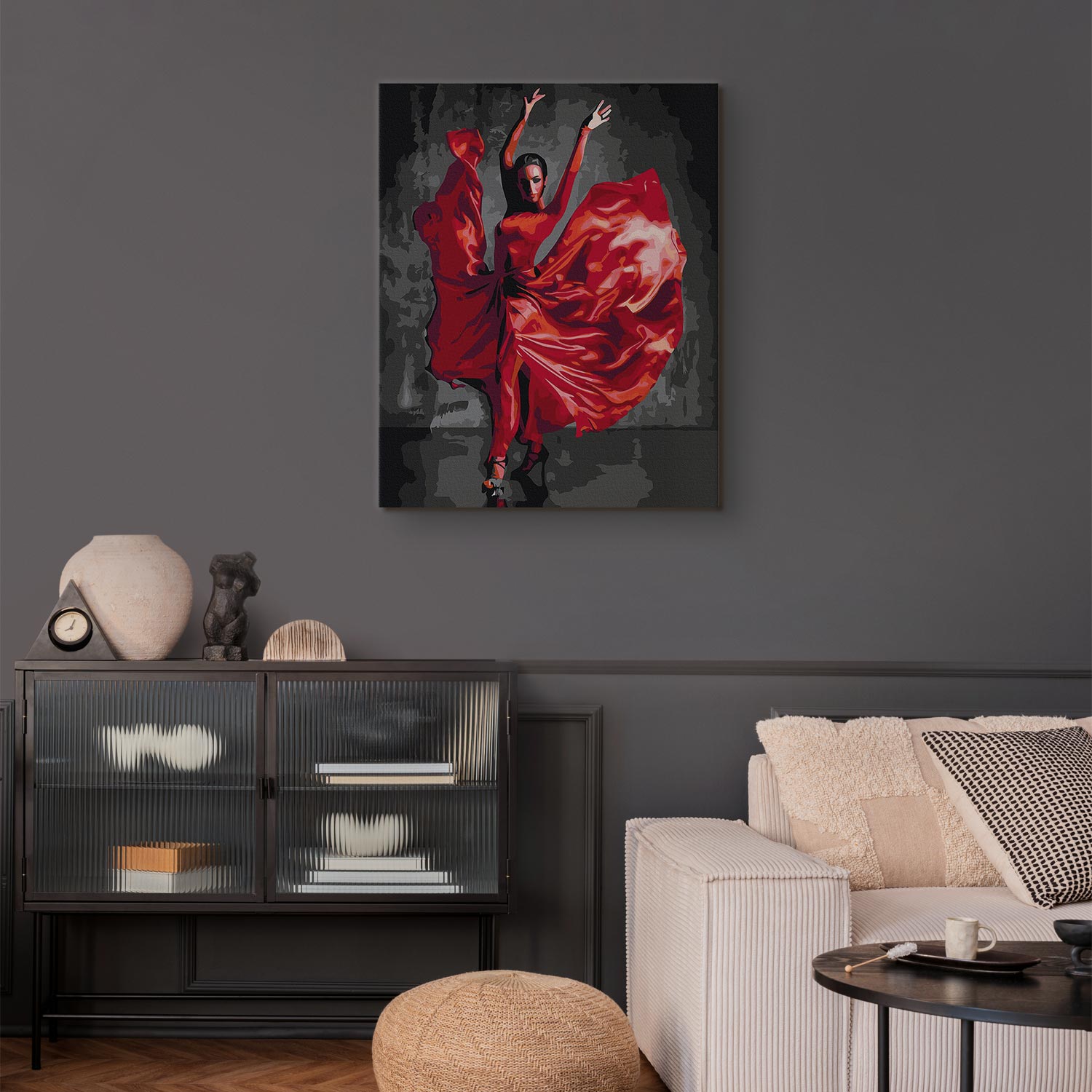 Red Dress Dancer Fashion Paint by Numbers Kit