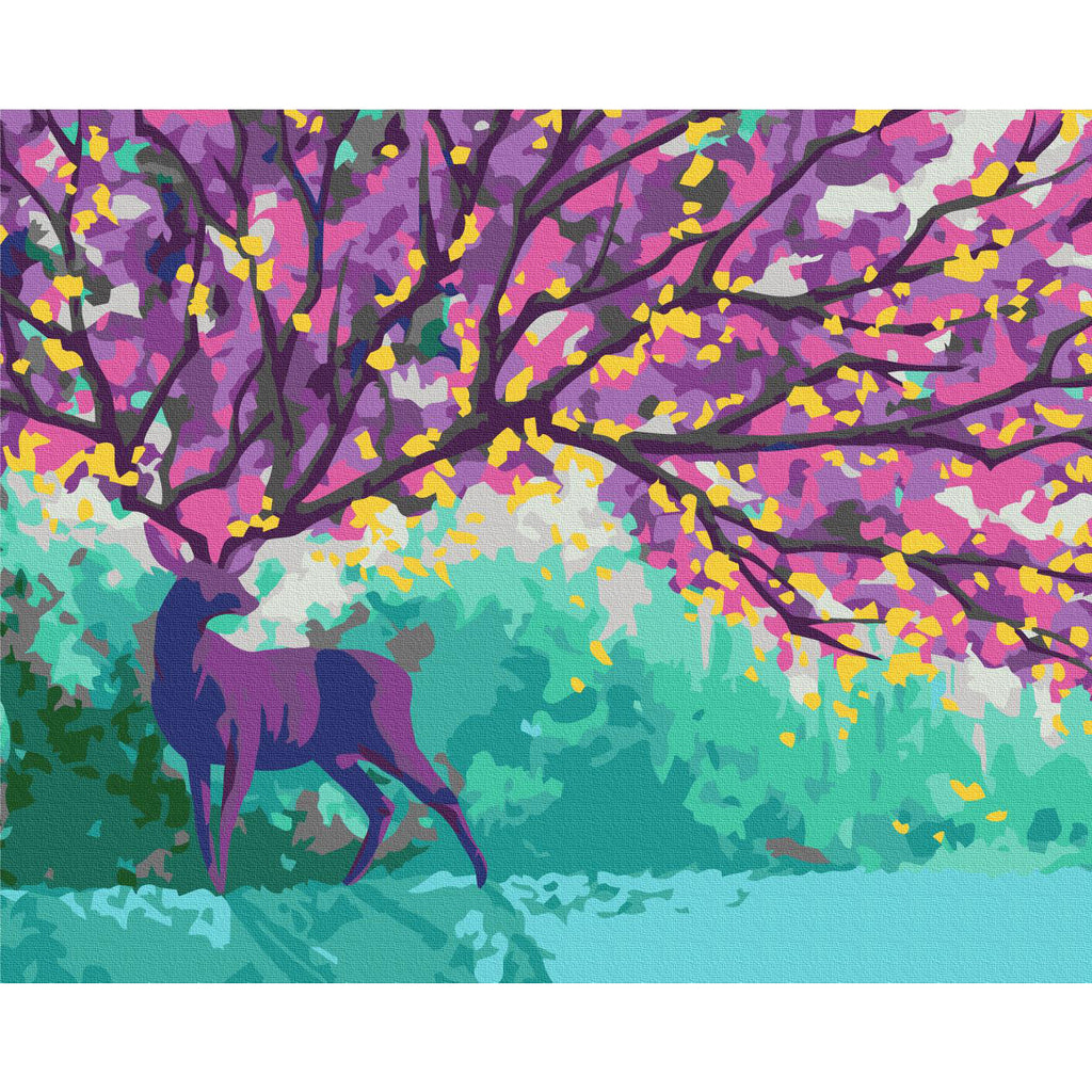 Purple Deer Nature Paint by Numbers Kit