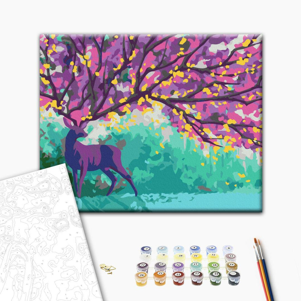 Purple Deer Nature Paint by Numbers Kit