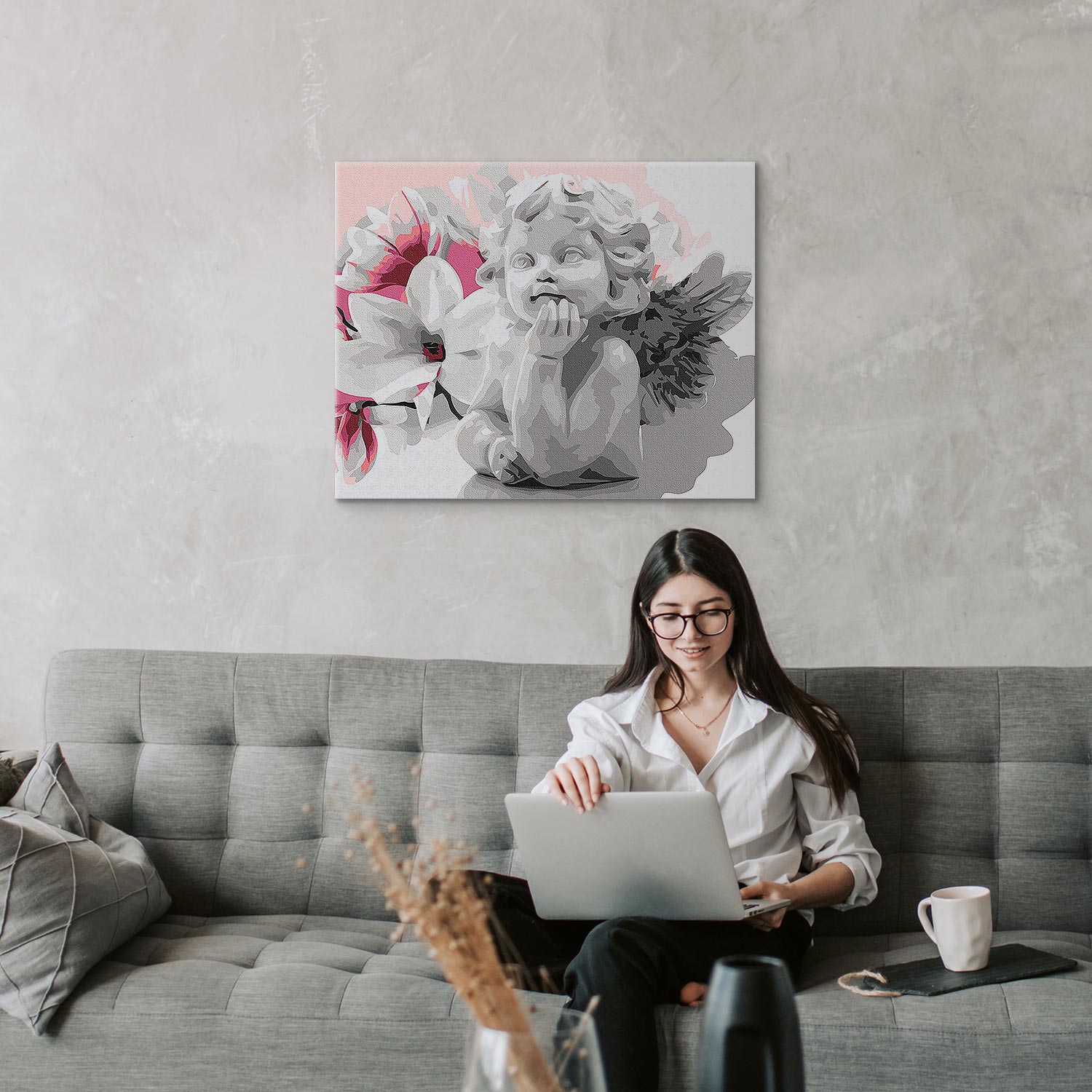 Angel Girl Floral Fantasy Paint by Numbers Kit