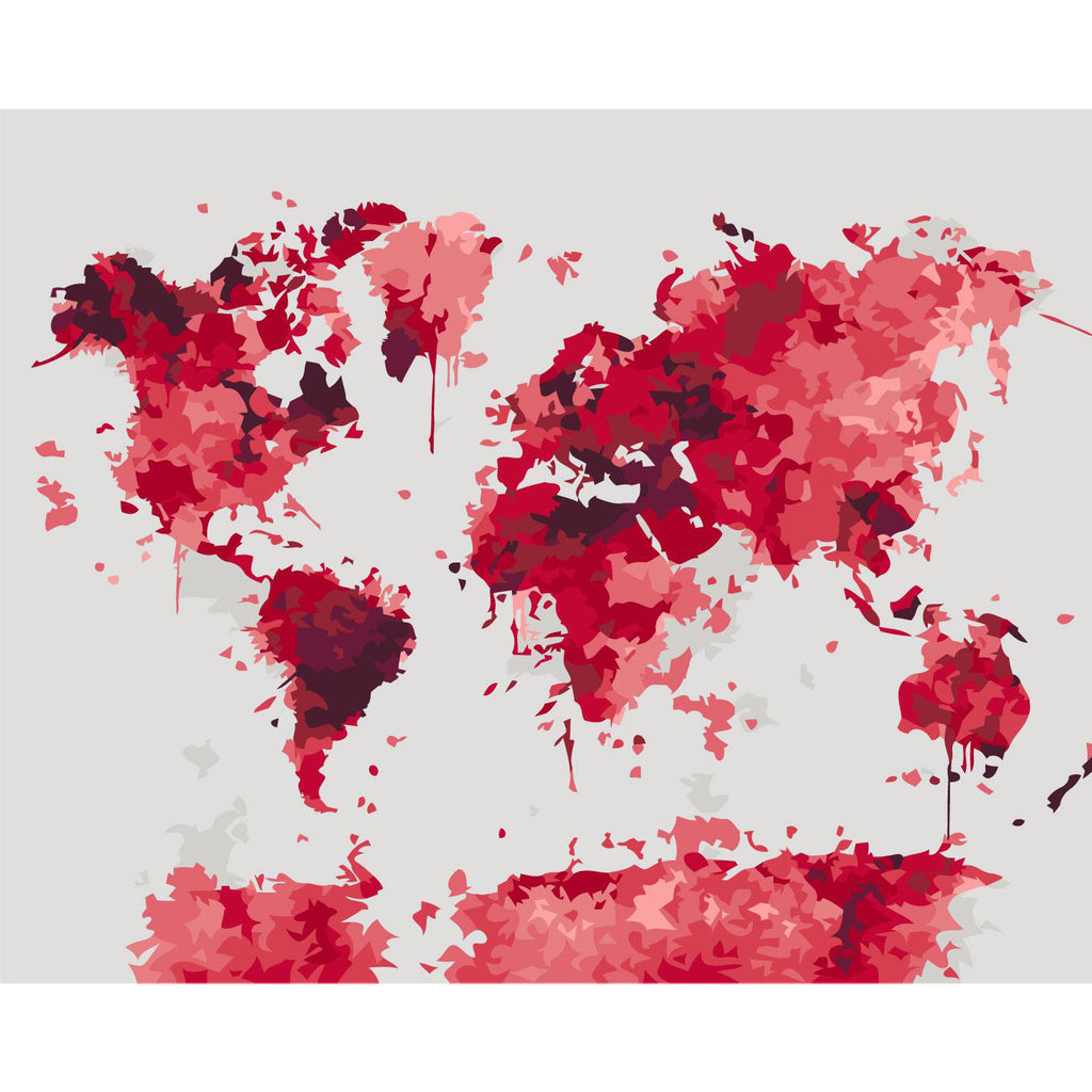 Watercolor World Map Paint by Numbers Kit