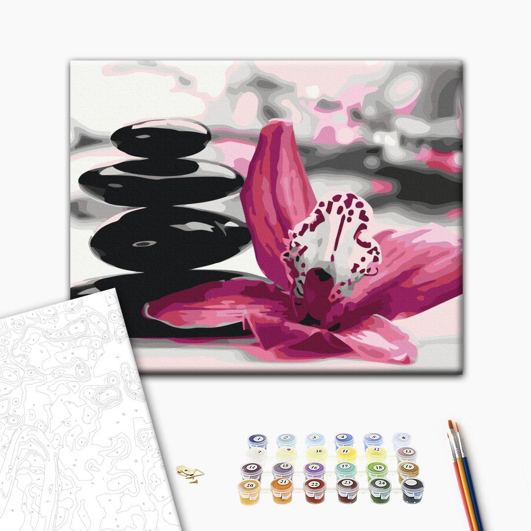Zen Stone Tower Floral Paint by Numbers Kit