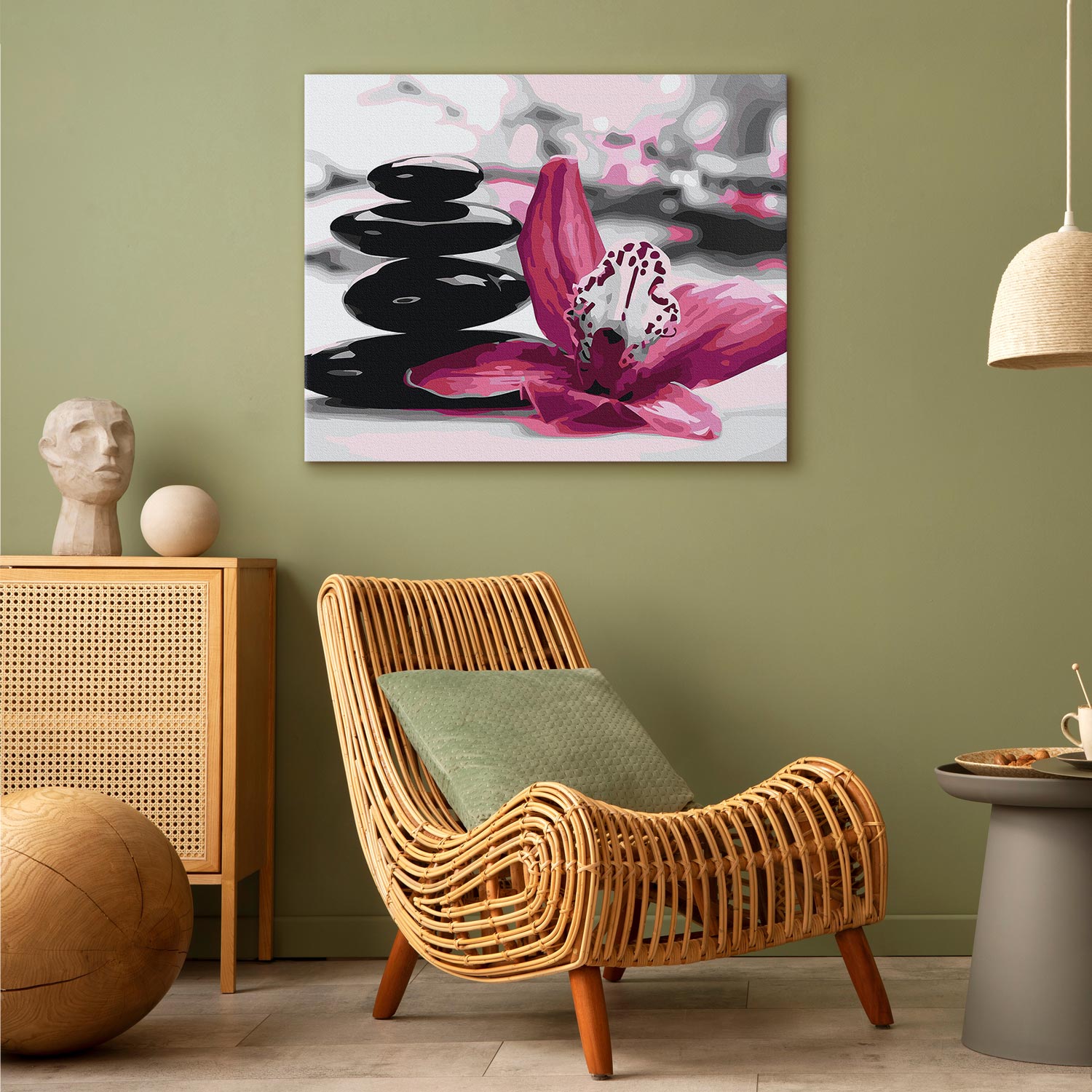 Zen Stone Tower Floral Paint by Numbers Kit