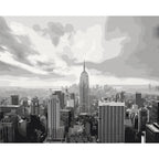 Grey New York City Skyline Paint by Numbers