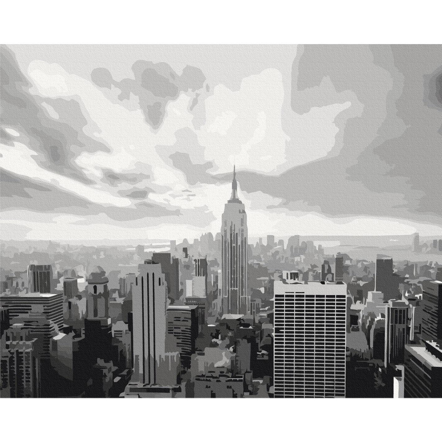 Grey New York City Skyline Paint by Numbers