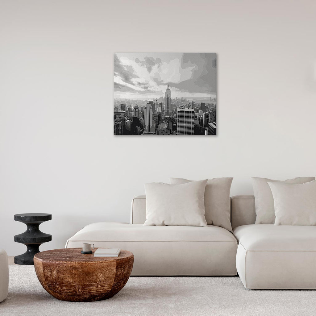Grey New York City Skyline Paint by Numbers