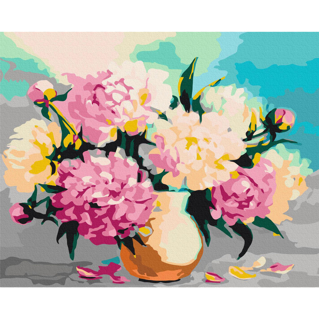 Colorful Flowers in Vase Paint by Numbers Kit
