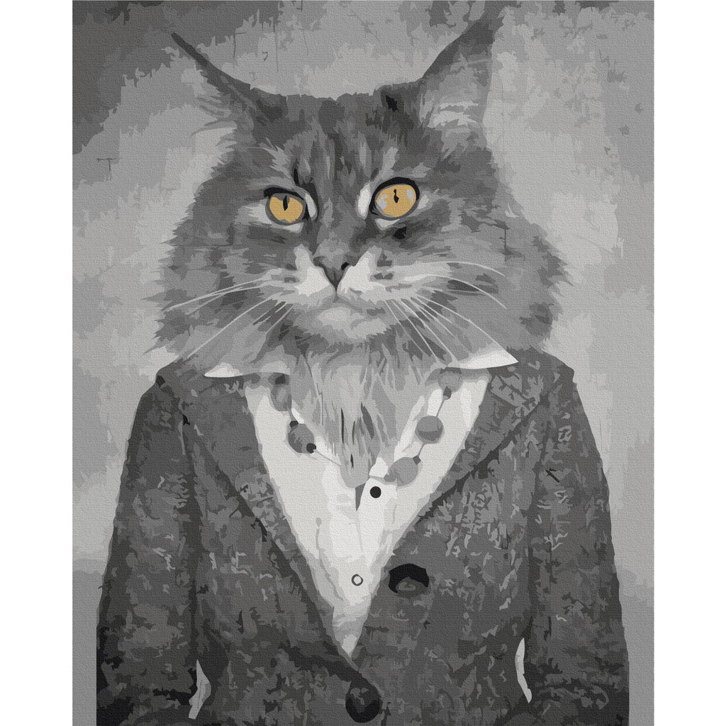 Elegant Cat Portrait Paint by Numbers Kit