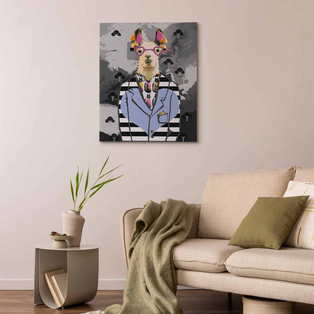 Crazy Alpaca Abstract Striped Paint by Numbers Kit