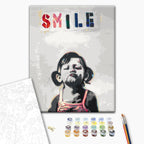 Little Girl Street Art Paint by Numbers Kit