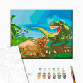 Dinosaur Forest Battle Paint by Numbers
