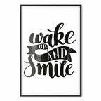 Wake Up and Smile Text Poster